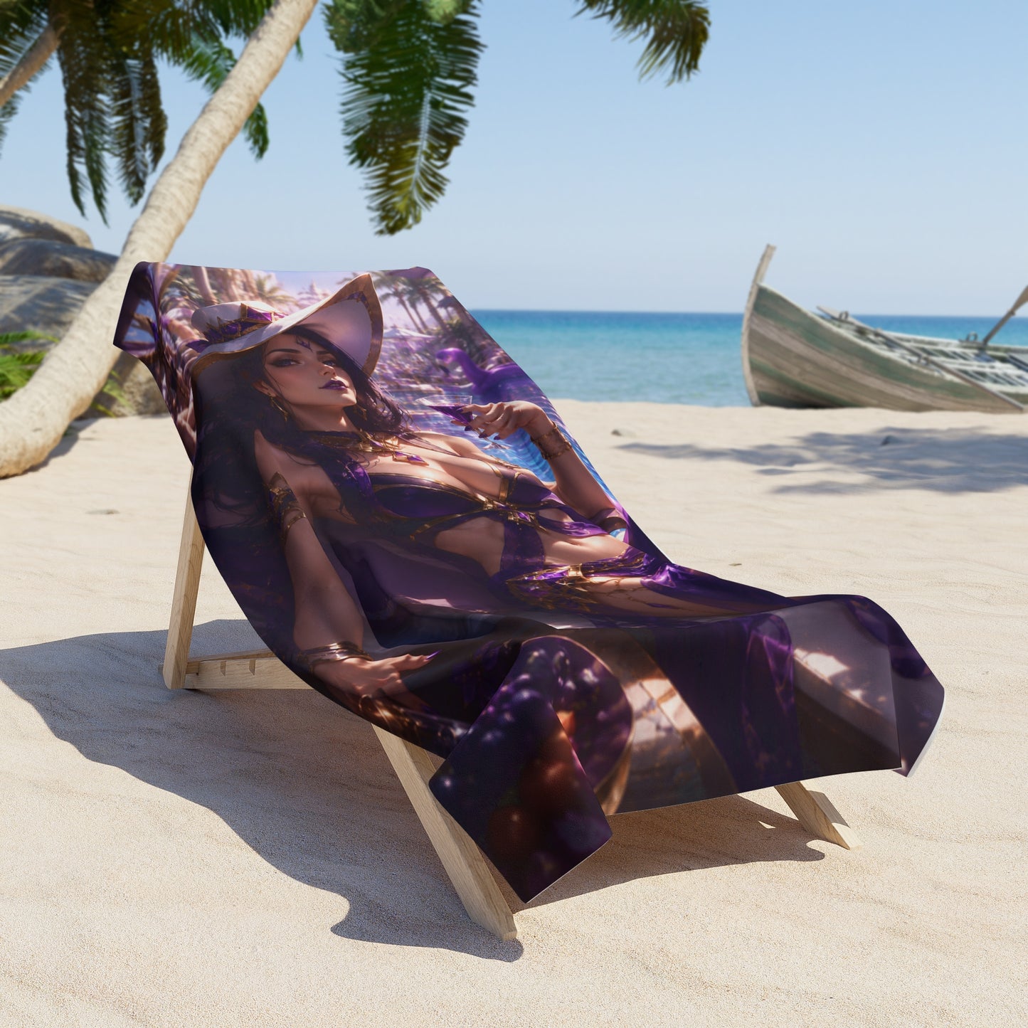 Leblanc Arcane Mystic Sorceress Beach Towel — Fantasy Witch Bikini Pool & Beach Towel