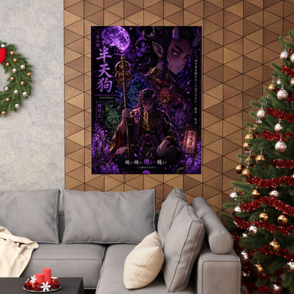 Dark Anime Demon Poster — Matte Vertical Wall Art (Japanese Gothic Fantasy)