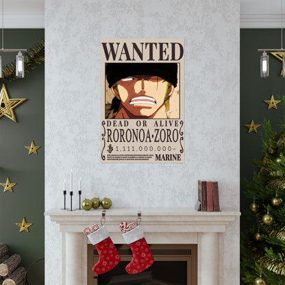 Wanted Poster Poster — Roronoa Zoro "Dead or Alive" Matte Vertical Print