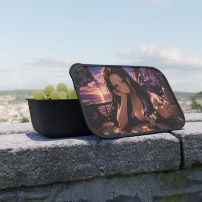 Robin One Piece Anime Pirate Woman Bento Box — PLA Lunchbox with Utensils (Lavender Sunset Design)