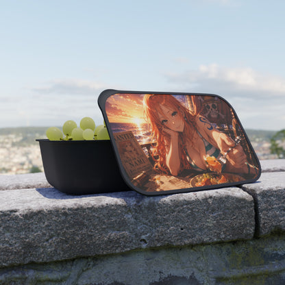 One Piece Anime Nami PLA Bento Box with Utensils — Beach Sunset Lunchbox