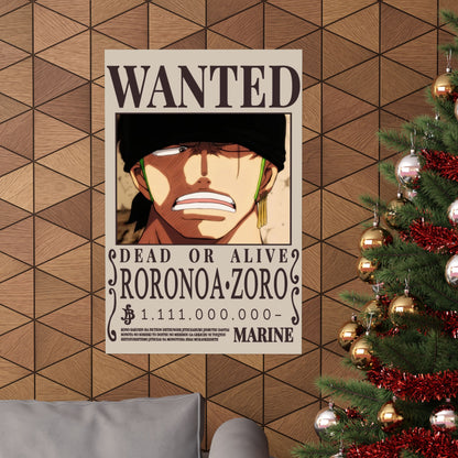 Wanted Poster Poster — Roronoa Zoro "Dead or Alive" Matte Vertical Print