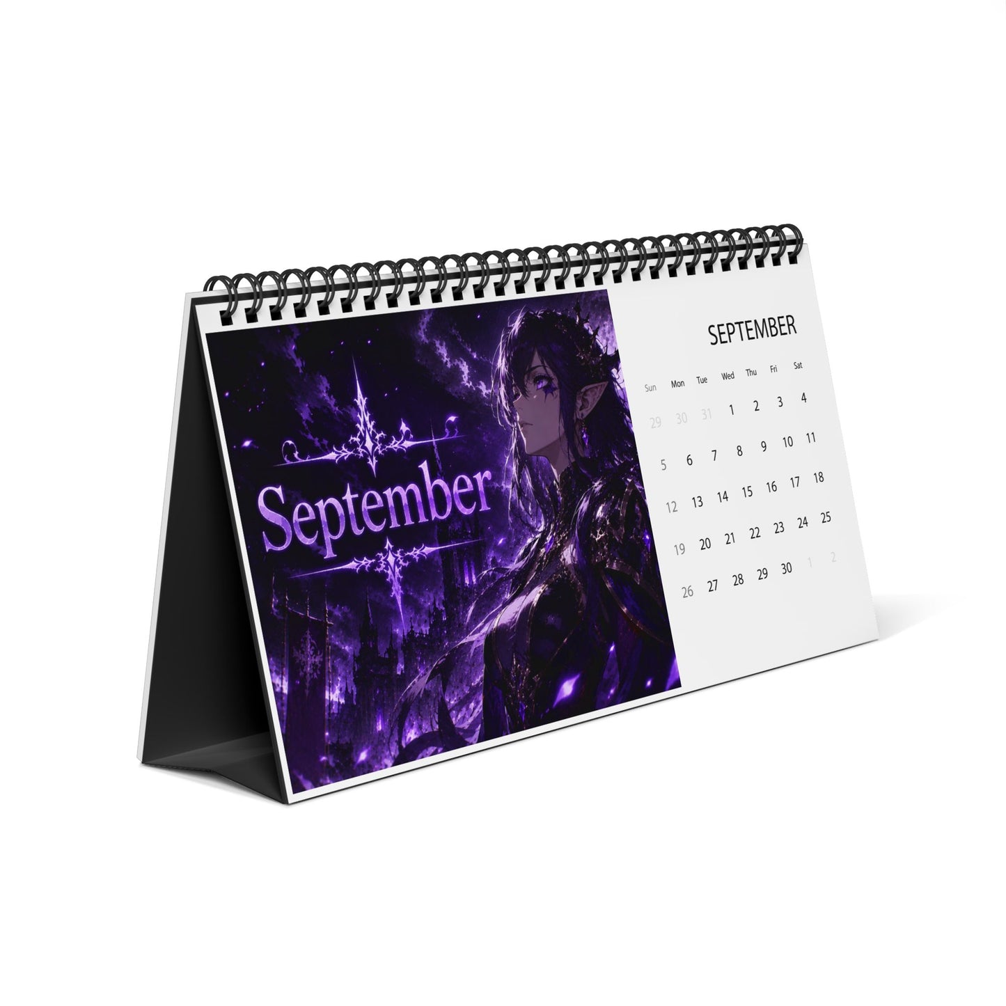 Solo Leveling Dark Fantasy Desktop Calendar 2027 — Anime Character Grid Calendar