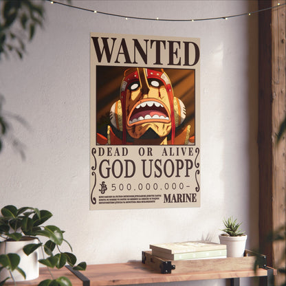 Wanted "God Usopp" Matte Poster — One Piece Wanted Poster Wall Art