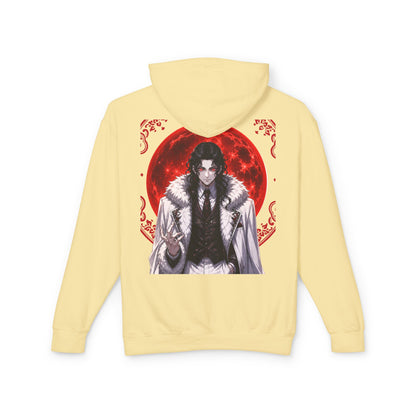 Vampire Prince Hoodie — Gothic Red Moon Graphic Pullover