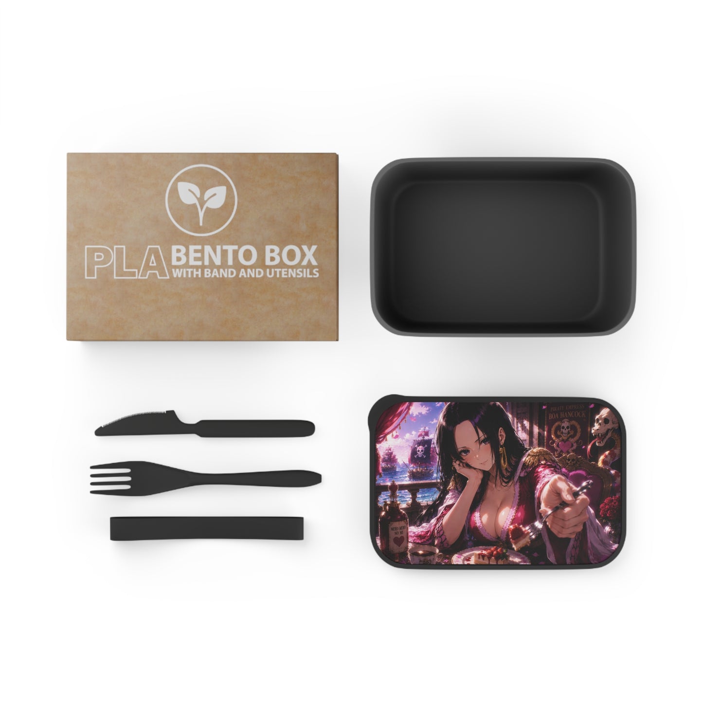 Hancock One Piece Anime Pirate Queen Bento Box with Utensils – Stylish PLA Lunch Box
