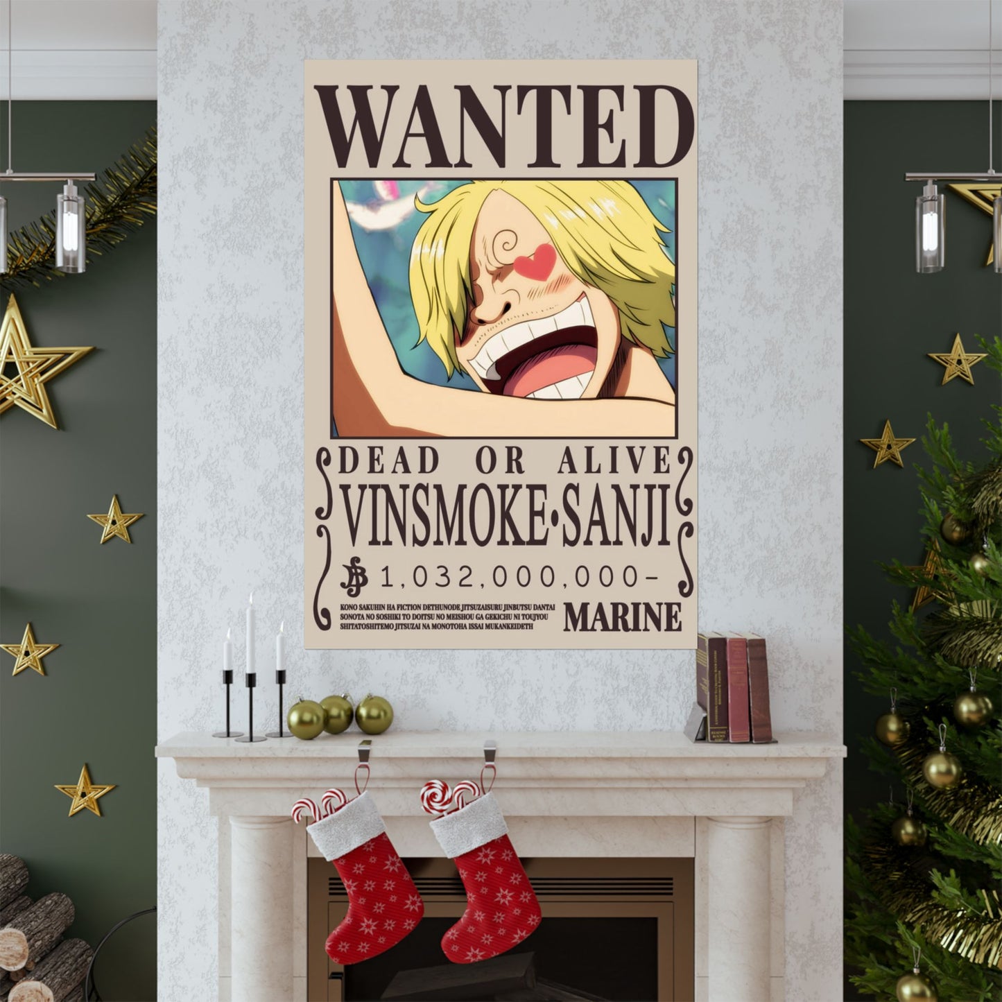 Wanted Poster Matte Vertical Poster — Vinsmoke Sanji "Dead or Alive" Anime Wall Art