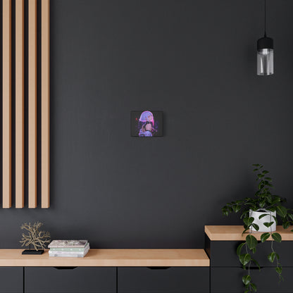Cyberpunk Anime Girl Matte Canvas Wall Art — Neon City Portrait