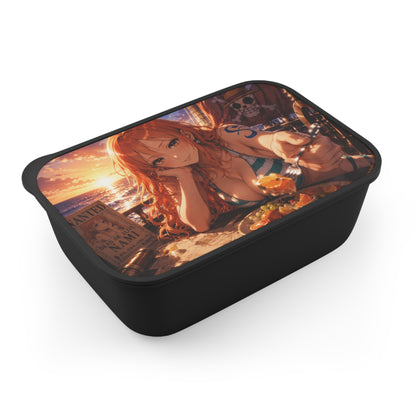 One Piece Anime Nami PLA Bento Box with Utensils — Beach Sunset Lunchbox