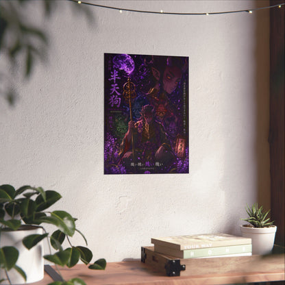 Dark Anime Demon Poster — Matte Vertical Wall Art (Japanese Gothic Fantasy)