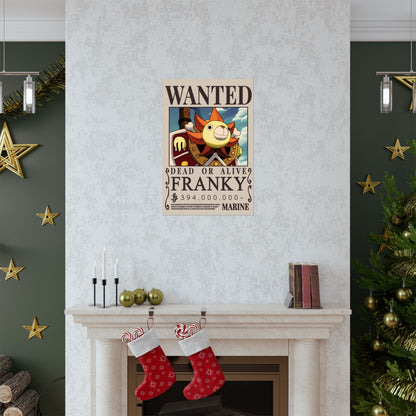 Wanted Poster Matte Vertical Poster — "Franky" Dead or Alive Vintage Anime Print