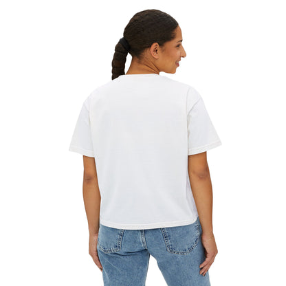 Anime Elf Portrait Boxy Tee — White Women’s Cropped Graphic Shirt