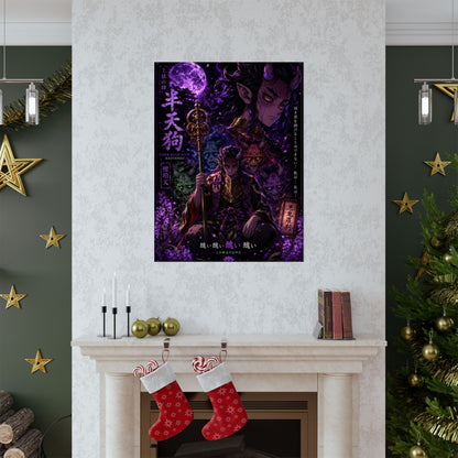 Dark Anime Demon Poster — Matte Vertical Wall Art (Japanese Gothic Fantasy)