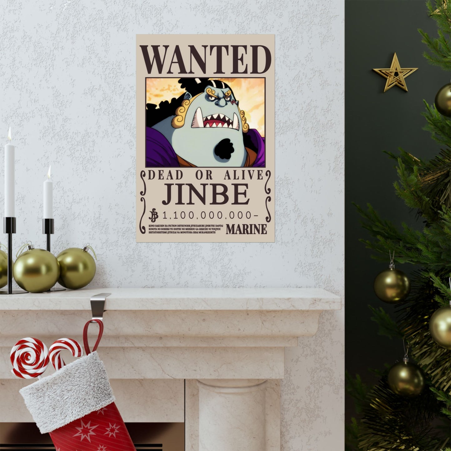 Wanted Poster Matte Vertical Poster — "JINBE" Dead or Alive Anime Wall Art