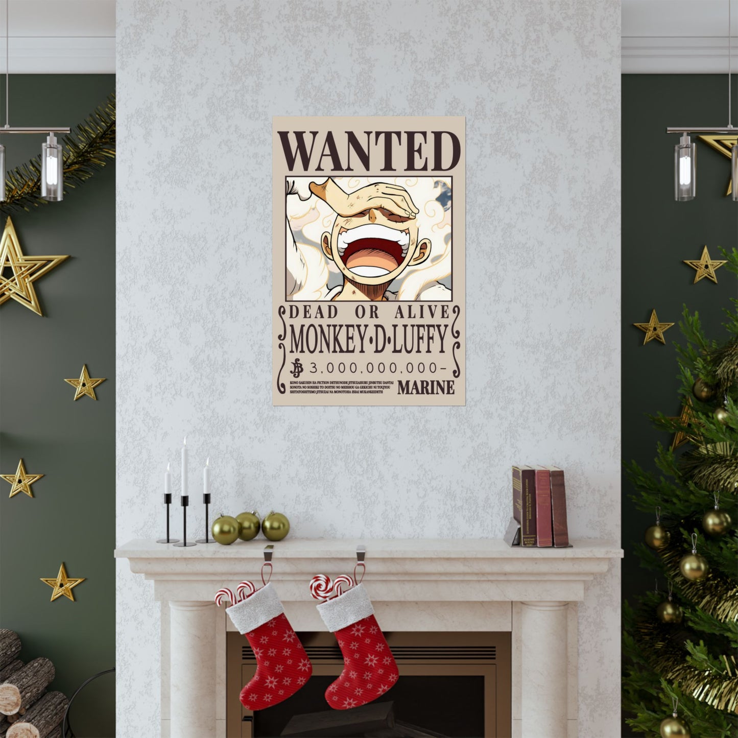 Wanted Poster Poster — "WANTED: Monkey D. Luffy" Matte Vertical Anime Wall Art