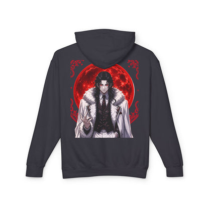 Vampire Prince Hoodie — Gothic Red Moon Graphic Pullover