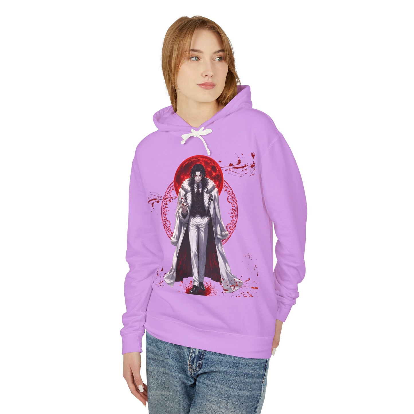 Vampire Prince Hoodie — Gothic Red Moon Graphic Pullover