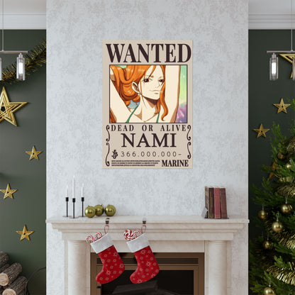 Wanted Poster Poster — "WANTED: NAMI" Anime Vertical Matte Print