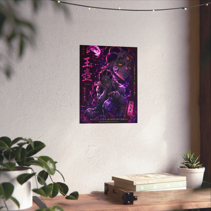 Demon Moon Matte Poster — Gothic Anime Vertical Wall Art