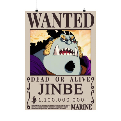 Wanted Poster Matte Vertical Poster — "JINBE" Dead or Alive Anime Wall Art