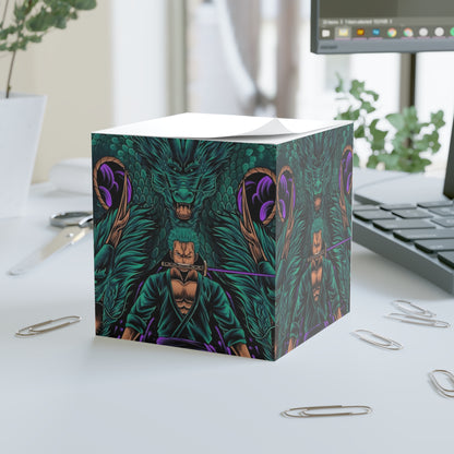 Samurai Dragon Note Cube – Anime Warrior Sticky Note Block