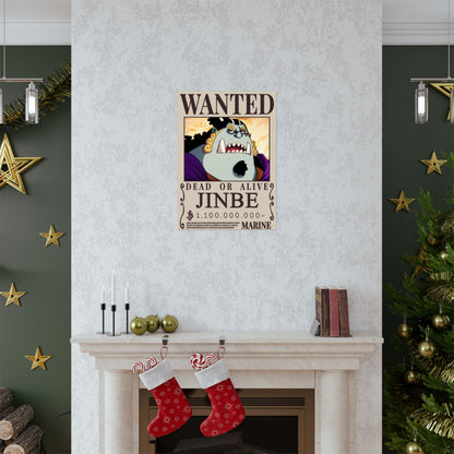 Wanted Poster Matte Vertical Poster — "JINBE" Dead or Alive Anime Wall Art