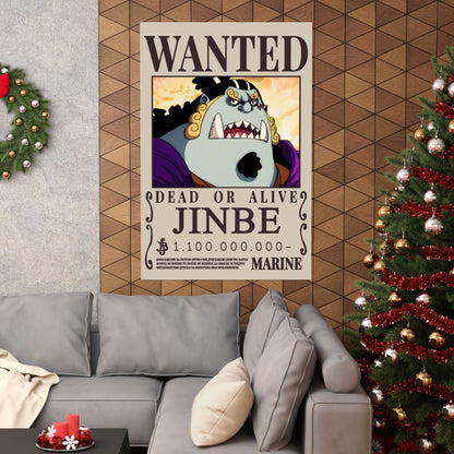 Wanted Poster Matte Vertical Poster — "JINBE" Dead or Alive Anime Wall Art