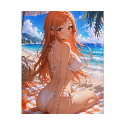 Orehime Bleach Beach Anime Girl Rolled Poster — Summer Bikini Seaside Wall Art