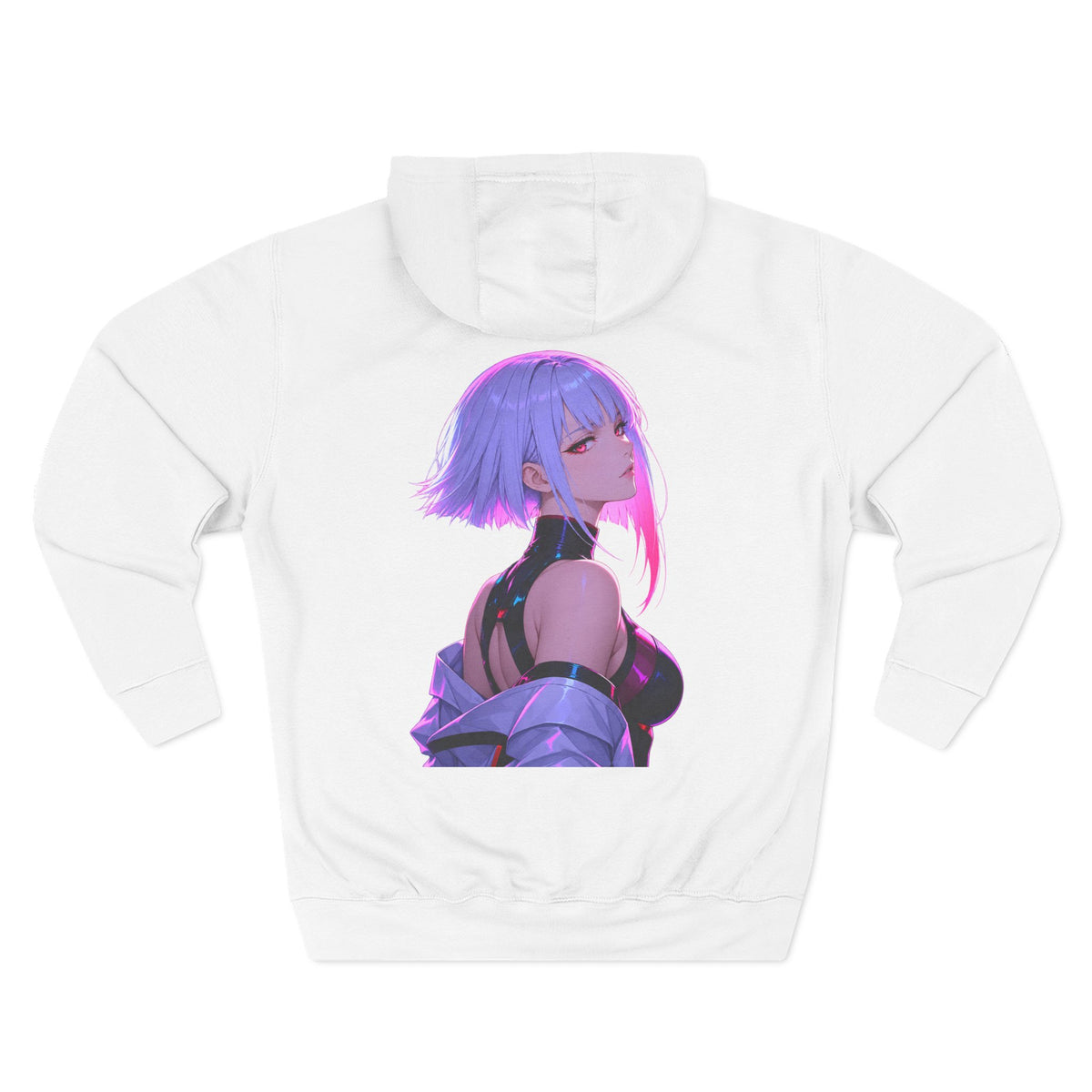 Anime Cyberpunk Hoodie — Neon Girl Fleece Pullover