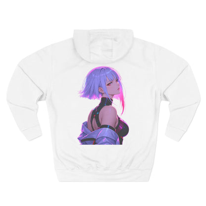 Anime Cyberpunk Hoodie — Neon Girl Fleece Pullover