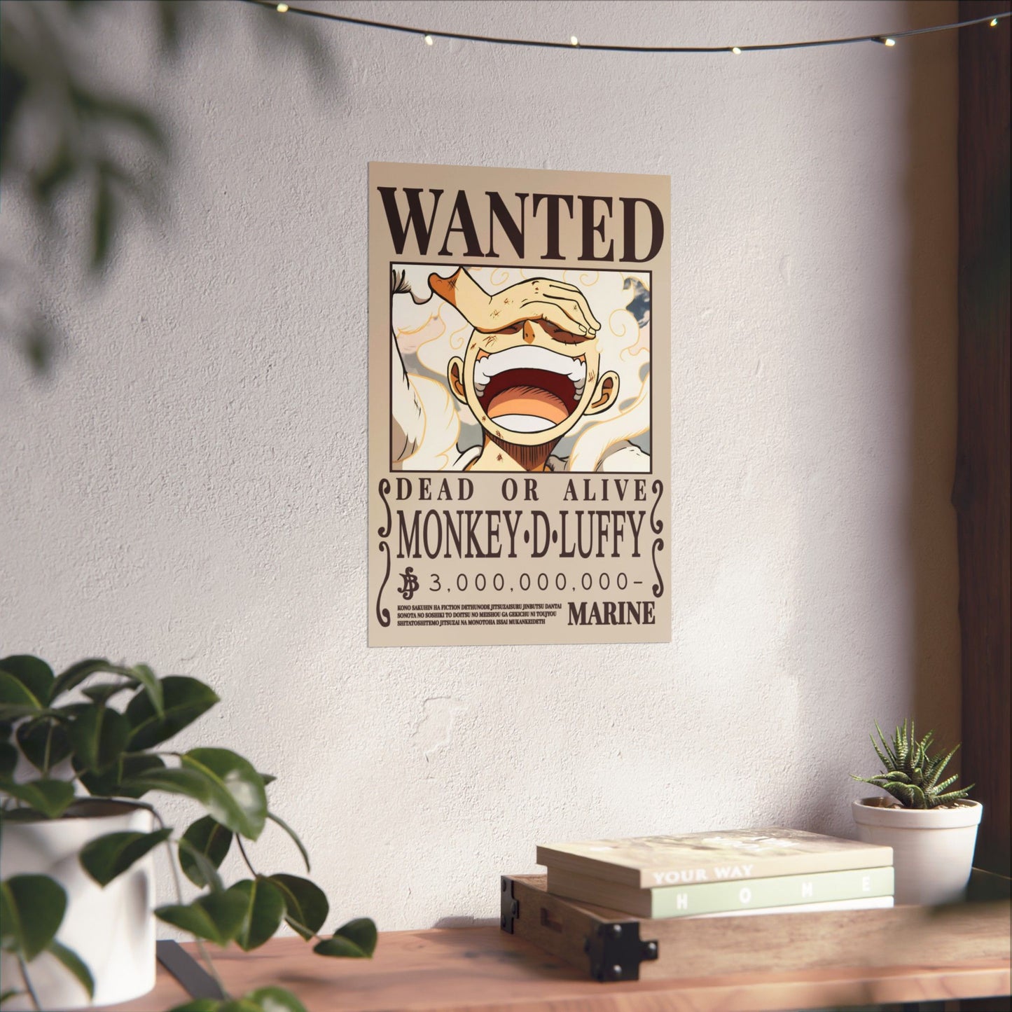 Wanted Poster Poster — "WANTED: Monkey D. Luffy" Matte Vertical Anime Wall Art