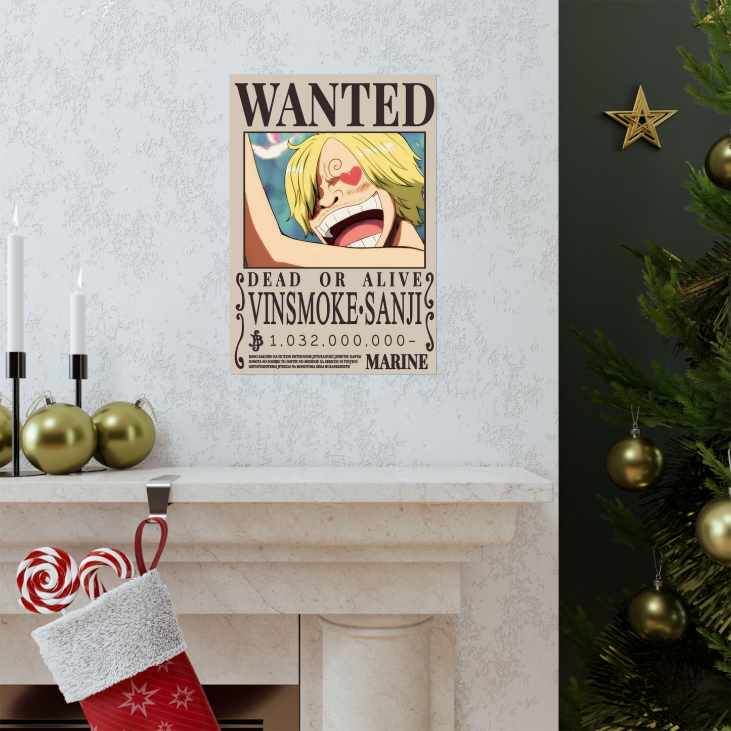 Wanted Poster Matte Vertical Poster — Vinsmoke Sanji "Dead or Alive" Anime Wall Art