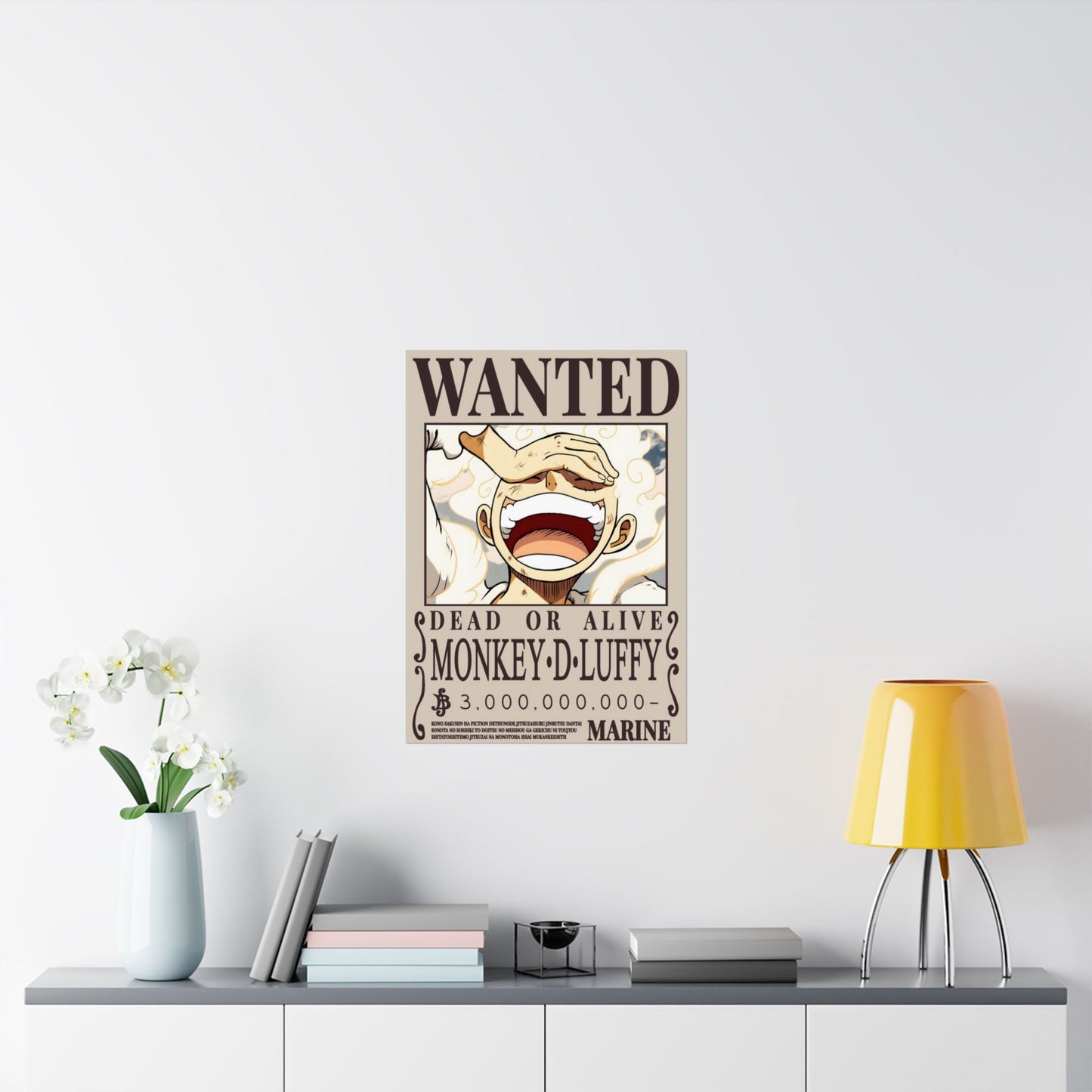 Wanted Poster Poster — "WANTED: Monkey D. Luffy" Matte Vertical Anime Wall Art