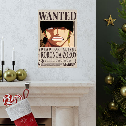 Wanted Poster Poster — Roronoa Zoro "Dead or Alive" Matte Vertical Print