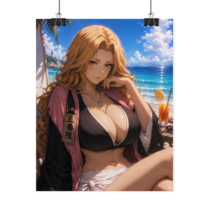 Matsumoto Bleach Anime Beach Poster — Summer Bikini Woman Rolled Art Print