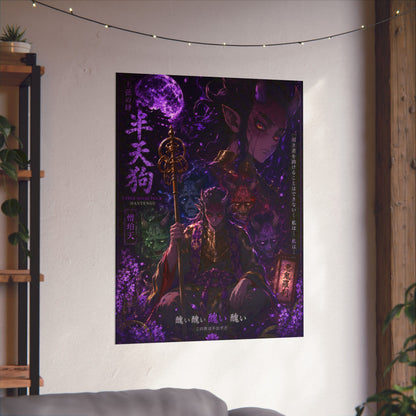 Dark Anime Demon Poster — Matte Vertical Wall Art (Japanese Gothic Fantasy)
