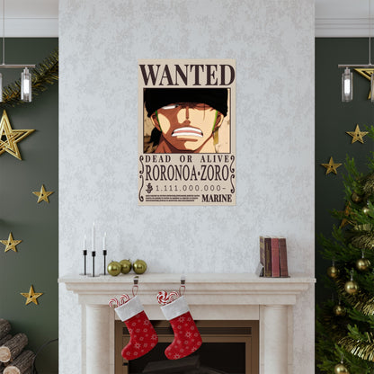 Wanted Poster Poster — Roronoa Zoro "Dead or Alive" Matte Vertical Print