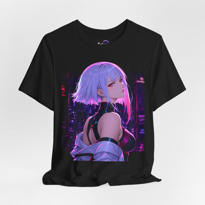 Anime Cyberpunk Girl T-Shirt — Neon Futuristic Art Tee