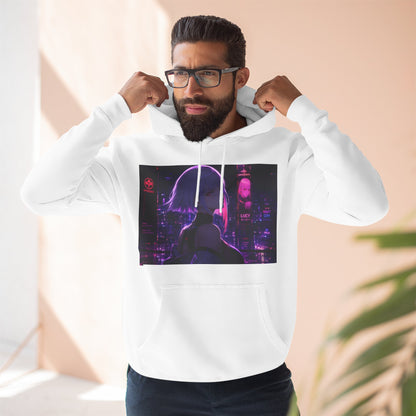 Anime Cyberpunk Hoodie — Neon Girl Fleece Pullover