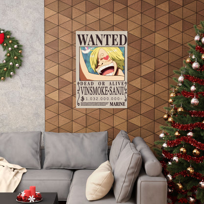 Wanted Poster Matte Vertical Poster — Vinsmoke Sanji "Dead or Alive" Anime Wall Art
