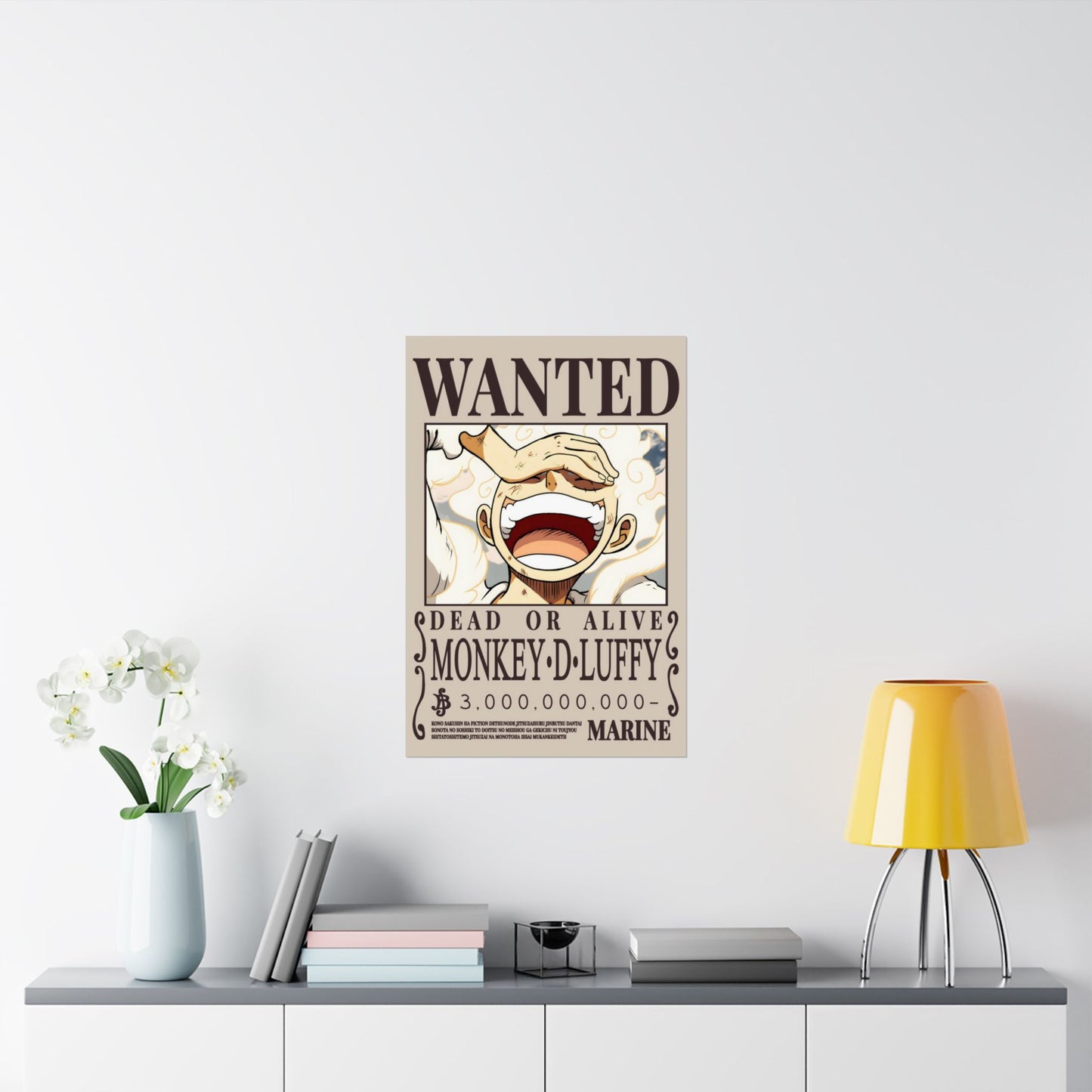 Wanted Poster Poster — "WANTED: Monkey D. Luffy" Matte Vertical Anime Wall Art
