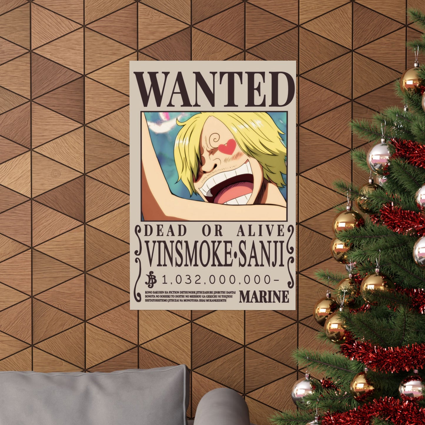 Wanted Poster Matte Vertical Poster — Vinsmoke Sanji "Dead or Alive" Anime Wall Art
