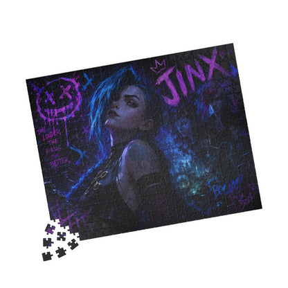 Neon Jinx Nightscape Puzzle — Dark Cyberpunk Portrait Jigsaw (110–1014 pcs)