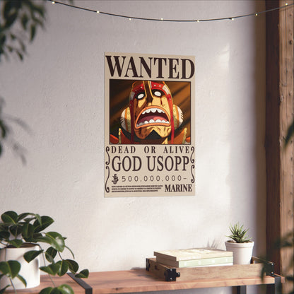 Wanted "God Usopp" Matte Poster — One Piece Wanted Poster Wall Art