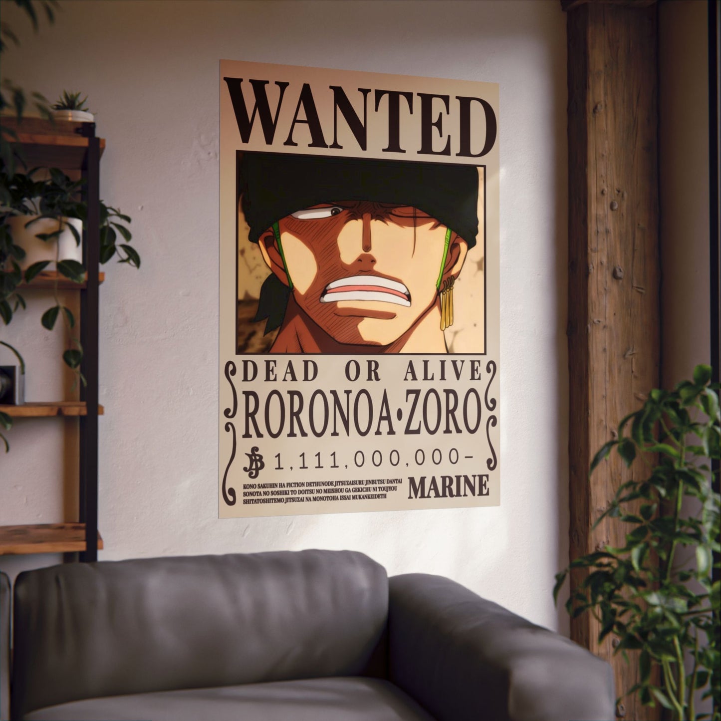Wanted Poster Poster — Roronoa Zoro "Dead or Alive" Matte Vertical Print
