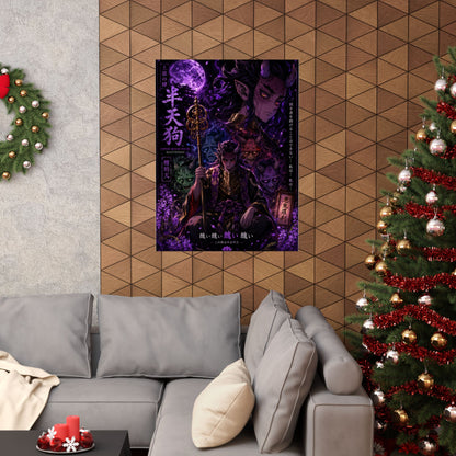 Dark Anime Demon Poster — Matte Vertical Wall Art (Japanese Gothic Fantasy)