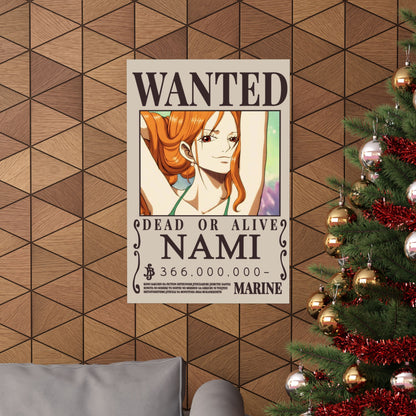 Wanted Poster Poster — "WANTED: NAMI" Anime Vertical Matte Print