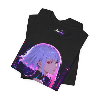 Anime Cyberpunk Girl T-Shirt — Neon Futuristic Art Tee