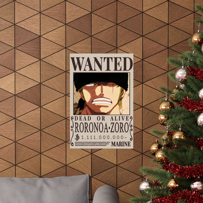 Wanted Poster Poster — Roronoa Zoro "Dead or Alive" Matte Vertical Print