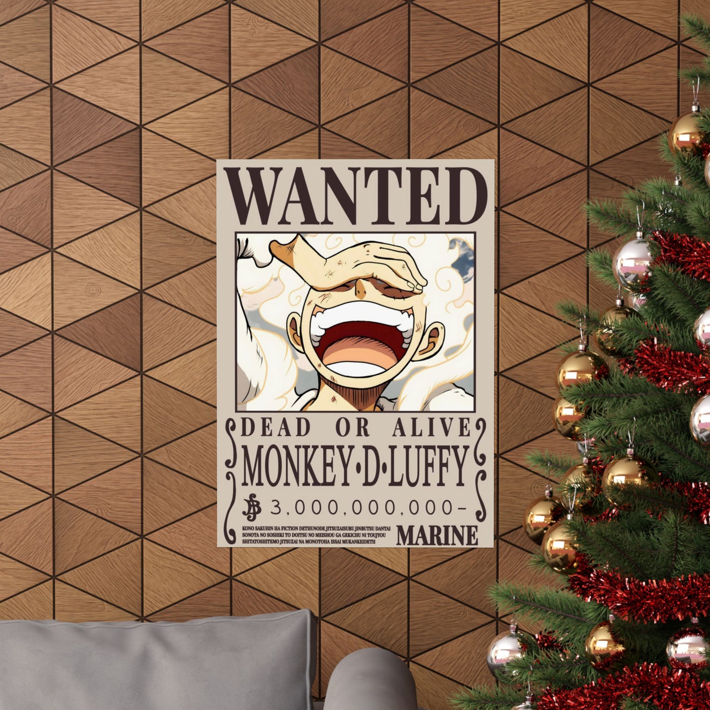 Wanted Poster Poster — "WANTED: Monkey D. Luffy" Matte Vertical Anime Wall Art
